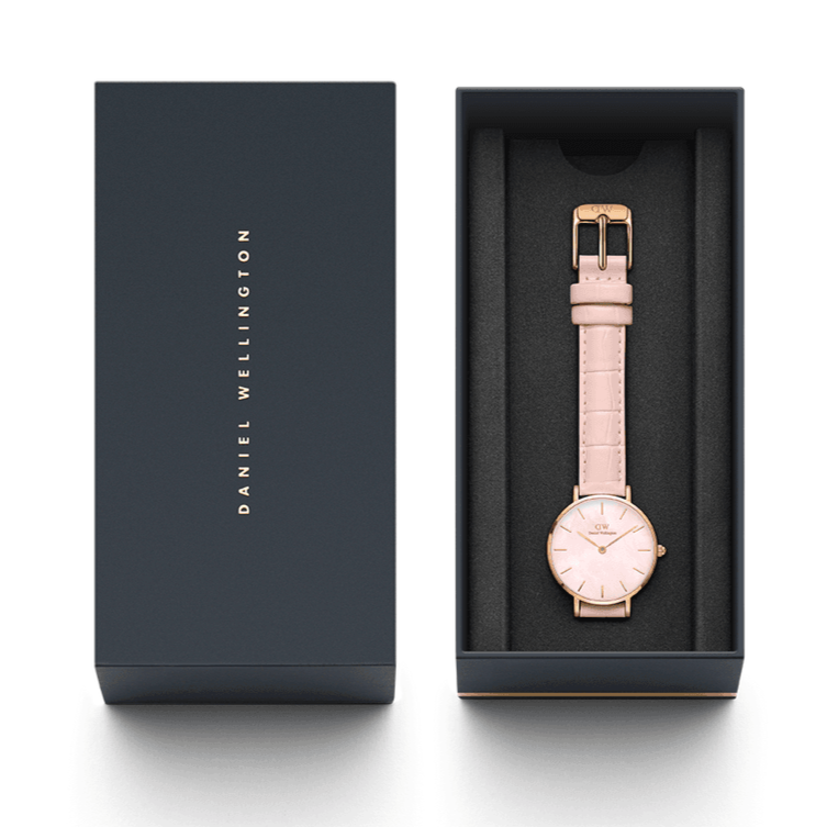Shop Authentic Daniel Wellington Petite Rouge Pink Dial Pink Leather Strap Watch For Women - DW00100511 - Luxxuri