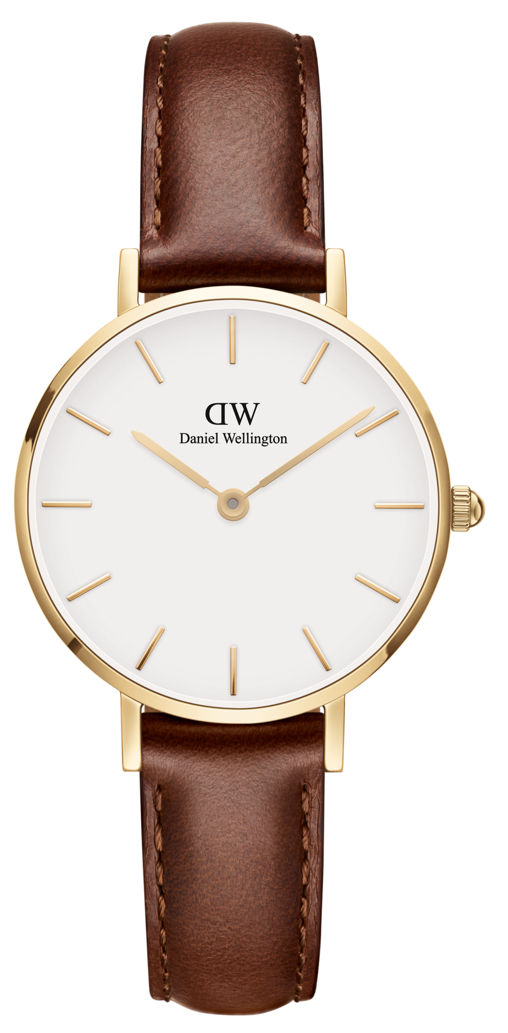 Shop Authentic Daniel Wellington Classic Petite St Mawes White Dial Brown Leather Strap Watch For Women - DW00100231 - Luxxuri