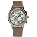 Shop Authentic Emporio Armani Classic Chronograph Silver Dial Brown Leather Strap Watch For Men - AR2471 - Luxxuri