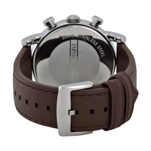 Shop Authentic Emporio Armani Classic Chronograph Brown Dial Brown Leather Strap Watch For Men - AR1734 - Luxxuri