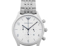 Shop Authentic Emporio Armani Classic Chronograph Silver Dial Silver Steel Strap Watch For Men - AR1879 - Luxxuri