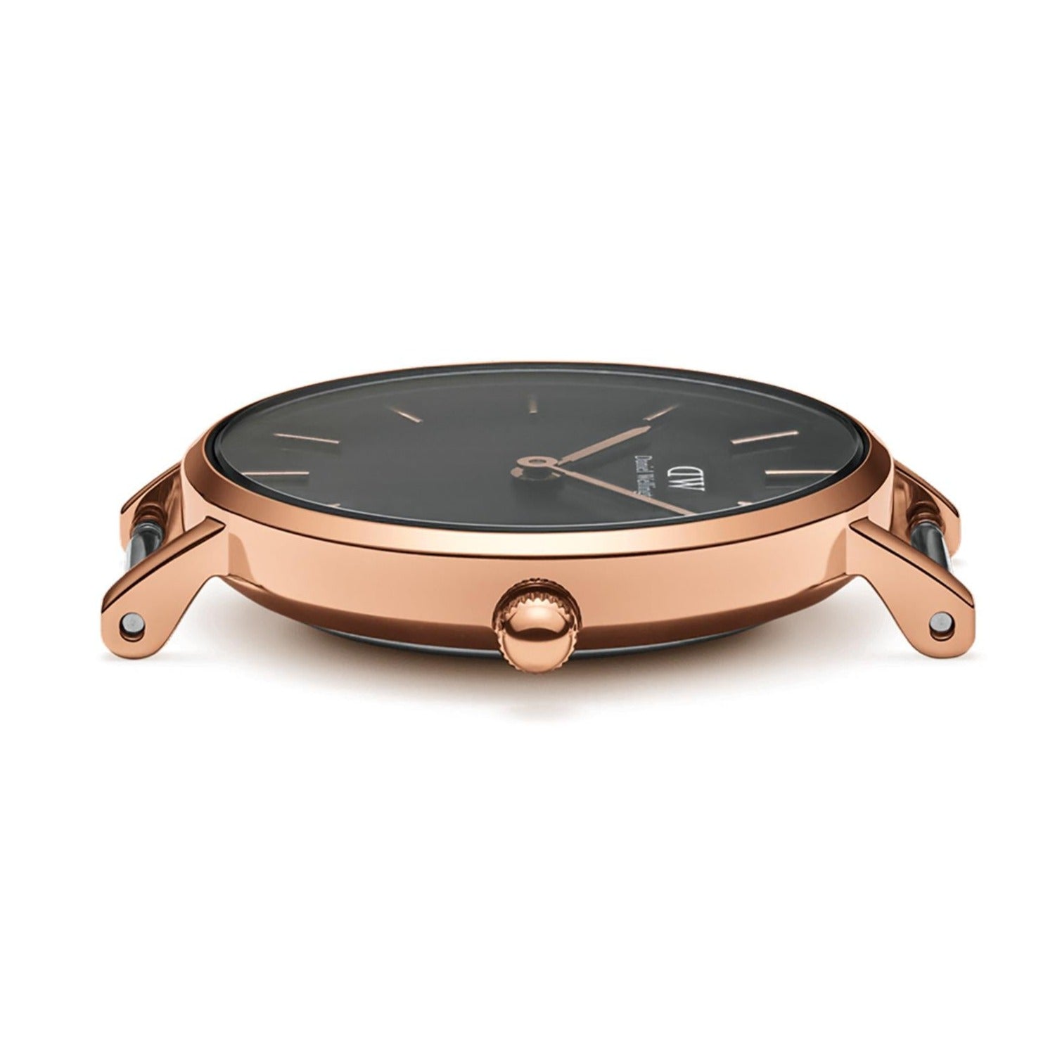 Shop Authentic Daniel Wellington Classic Petite Melrose Black Dial Rose Gold Mesh Bracelet Watch For Women - DW00100217 - Luxxuri