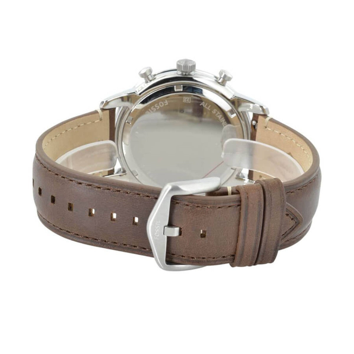 Fossil Townsman Chronograph Black Dial Brown Leather Strap Watch for Men - FS5280