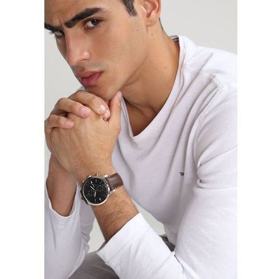 Fossil Townsman Chronograph Black Dial Brown Leather Strap Watch for Men - FS5280