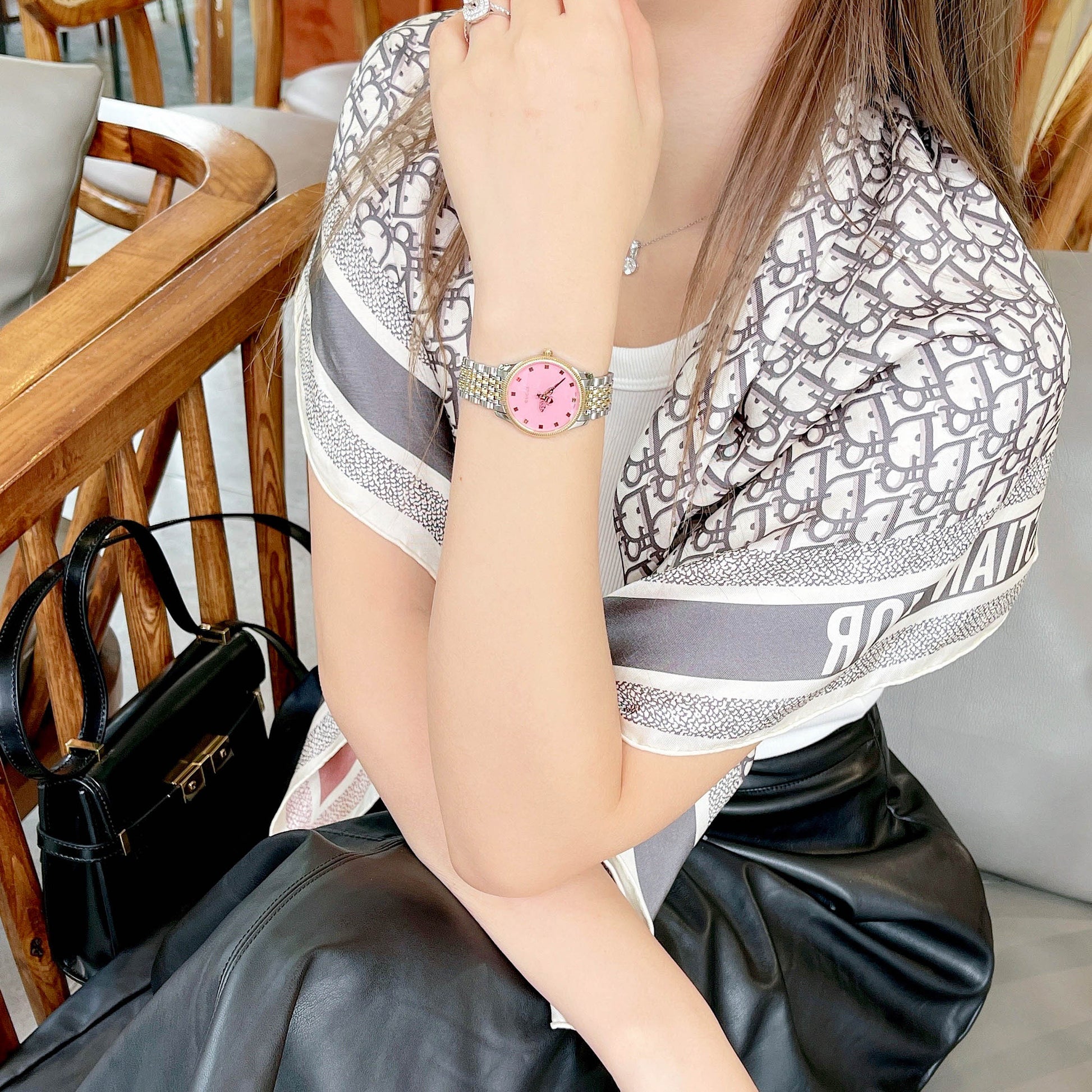 Shop Authentic Gucci G Timeless Quartz Pink Dial Two Tone Steel Strap Watch For Women - YA1265030 - Luxxuri
