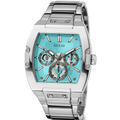 Shop Authentic Guess Phoenix Multi Function Aqua Blue Dial Silver Steel Strap Watch for Men - GW0456G4 - Luxxuri