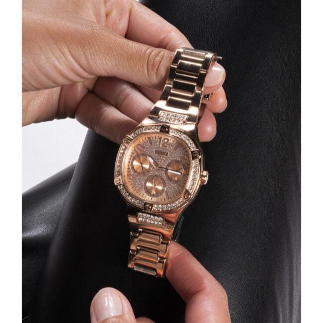 Shop Authentic Guess Duchees Quartz Rose Gold Dial Rose Gold Steel Strap Watch For Women - GW0558L3 - Luxxuri