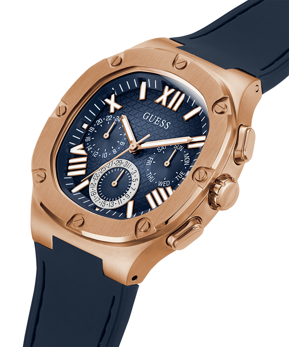 Shop Authentic Guess Headline Multifunction Quartz Blue Dial Blue Silicone Strap Watch For Men - GW0571G2 - Luxxuri