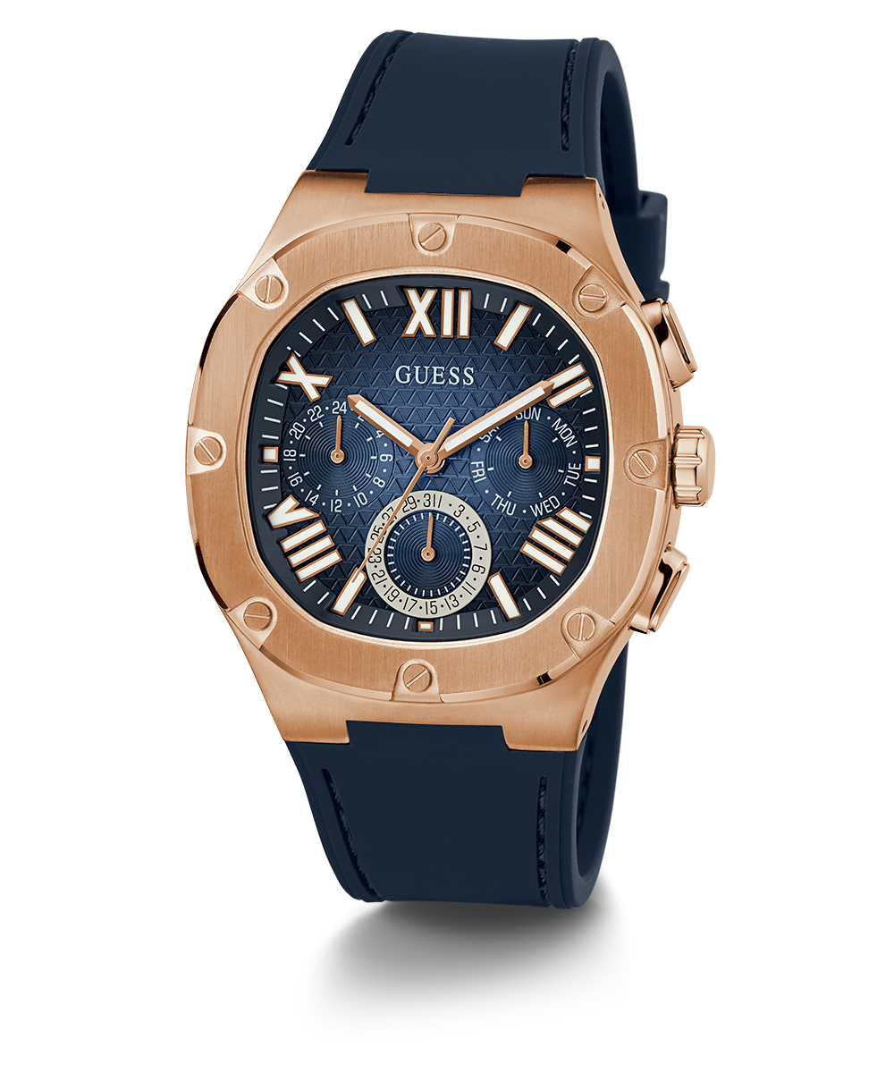 Shop Authentic Guess Headline Multifunction Quartz Blue Dial Blue Silicone Strap Watch For Men - GW0571G2 - Luxxuri