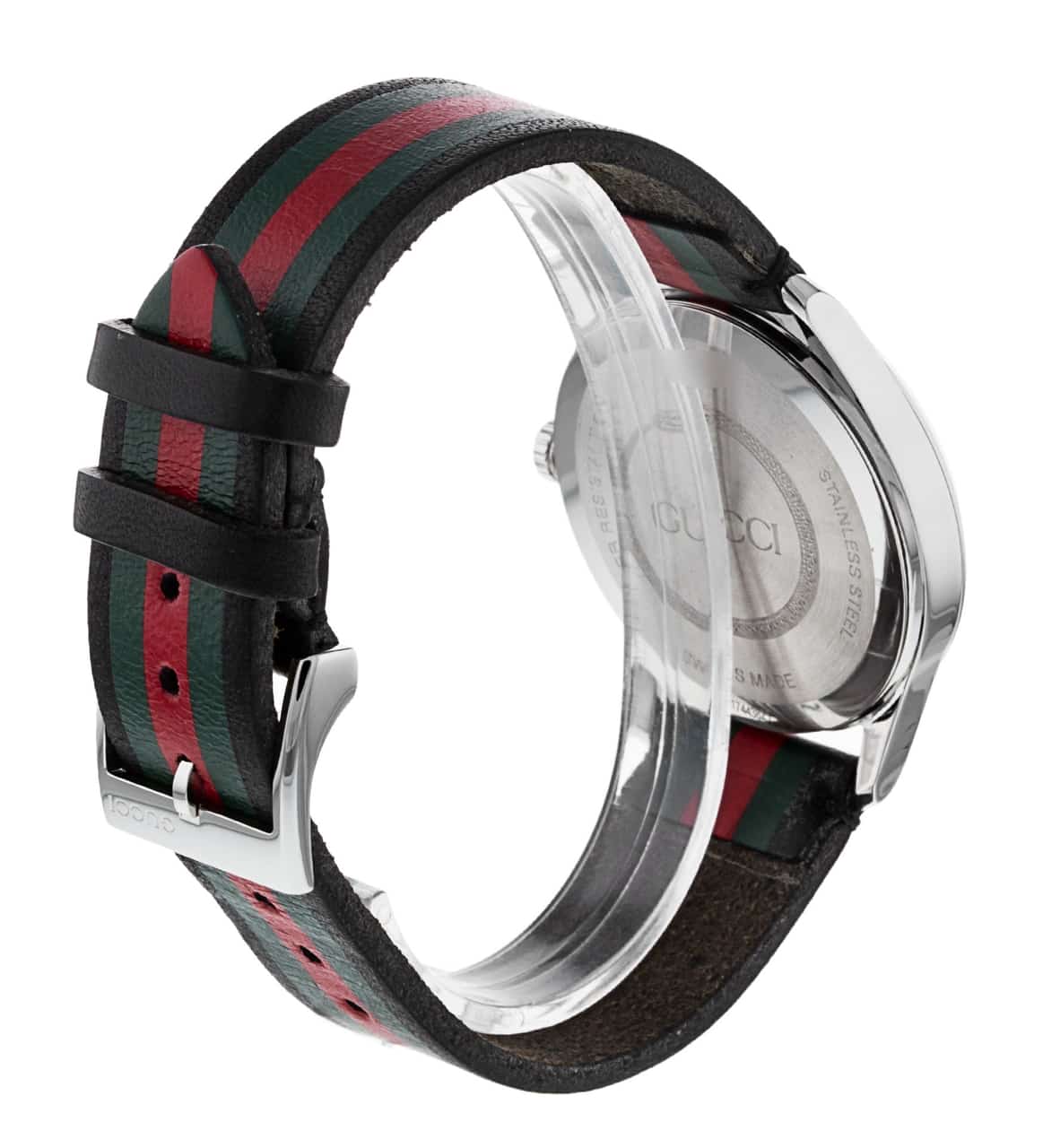 Shop Authentic Gucci G Timeless Quartz Black Dial Multicolored Black Leather Strap Watch For Men - YA1264079 - Luxxuri
