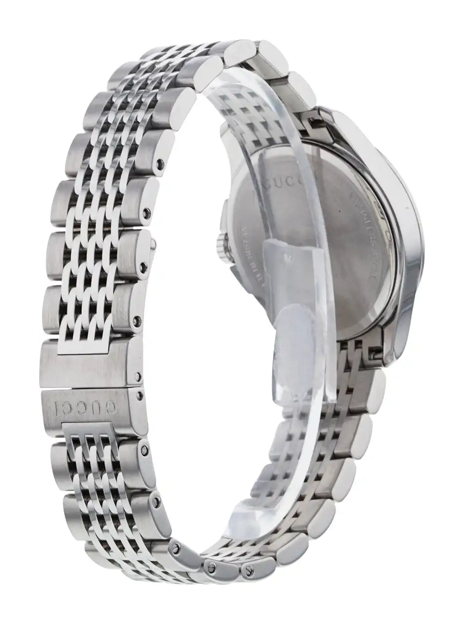 Shop Authentic Gucci G Timeless Diamonds Mother of Pearl Dial Silver Steel Strap Watch For Women - YA126506 - Luxxuri