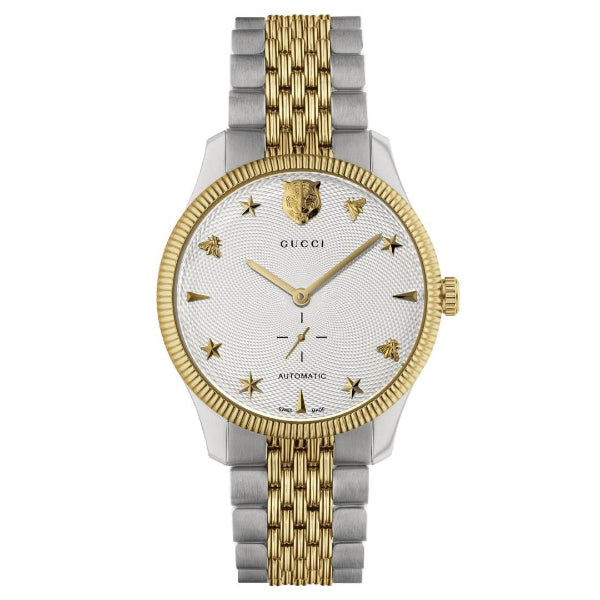 Shop Authentic Gucci G Timeless Automatic White Dial Two Tone Steel Strap Watch for Men - YA126356 - Luxxuri