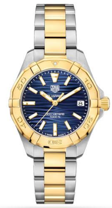 Shop Authentic Tag Heuer Aquaracer Blue Dial Two Tone Steel Strap Watch for Women - WBD1325.BB0320 - Luxxuri