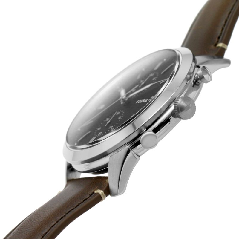 Fossil Townsman Chronograph Black Dial Brown Leather Strap Watch for Men - FS5280