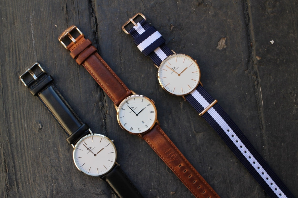 Shop Authentic Daniel Wellington Classic Glasgow White Dial Two Tone NATO Strap Unisex Watch - DW00100047 - Luxxuri