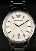 Shop Authentic Emporio Armani Classic Quartz White Dial Silver Steel Strap Watch For Men - AR2430 - Luxxuri