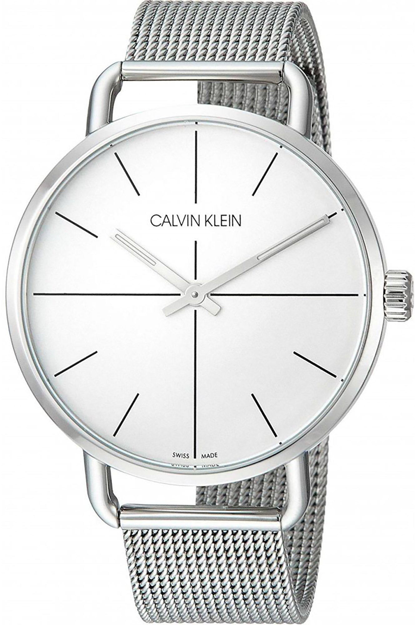 Shop Authentic Calvin Klein Even Quartz White Dial Silver Steel Strap Watch for Women - K7B21126 - Luxxuri