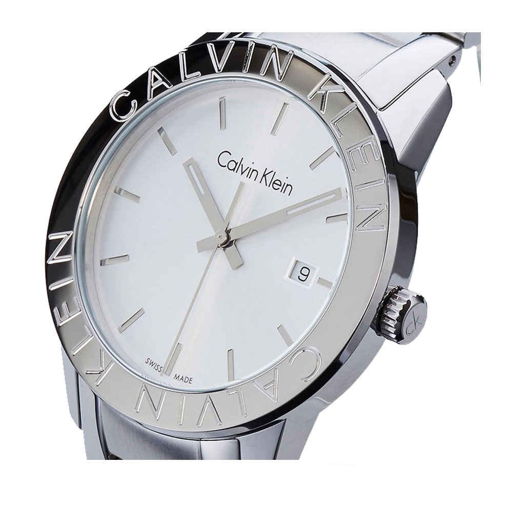 Shop Authentic Calvin Klein Steady Silver Dial Silver Steel Strap Watch for Women - K7Q21146 - Luxxuri
