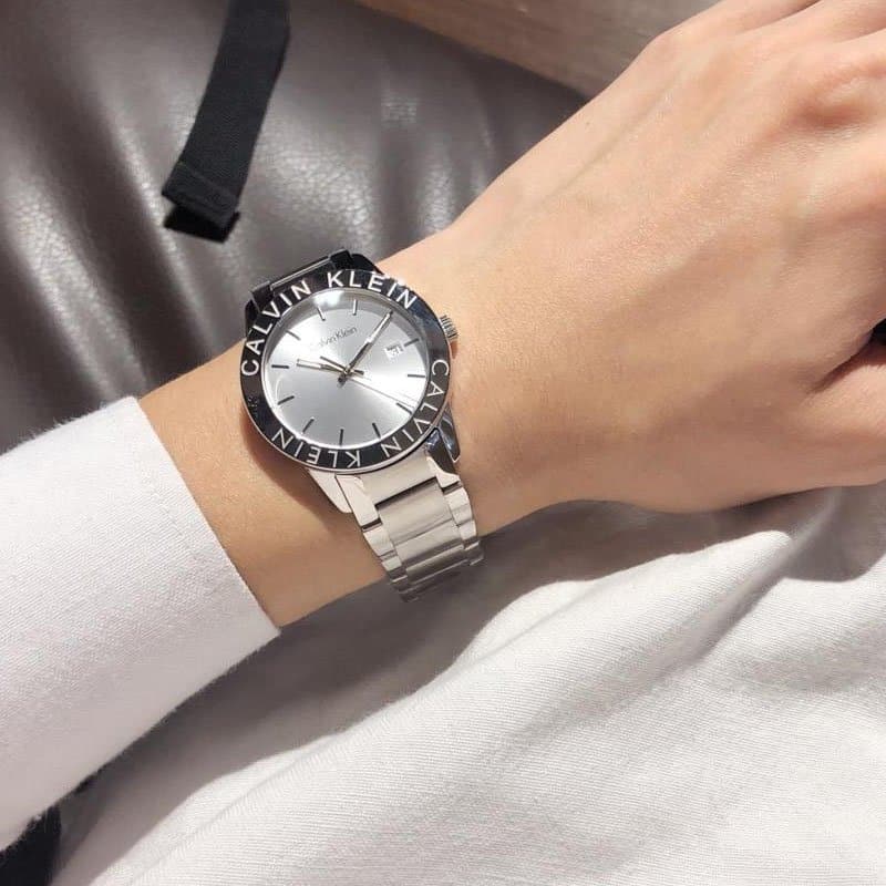 Shop Authentic Calvin Klein Steady Silver Dial Silver Steel Strap Watch for Women - K7Q21146 - Luxxuri