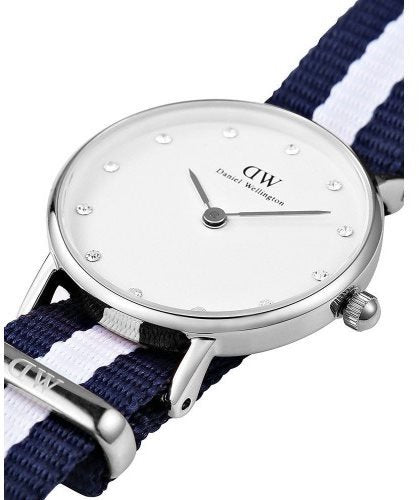 Shop Authentic Daniel Wellington Classy Glasgow White Dial Two Tone Nylon Strap Watch For Women - DW00100082 - Luxxuri