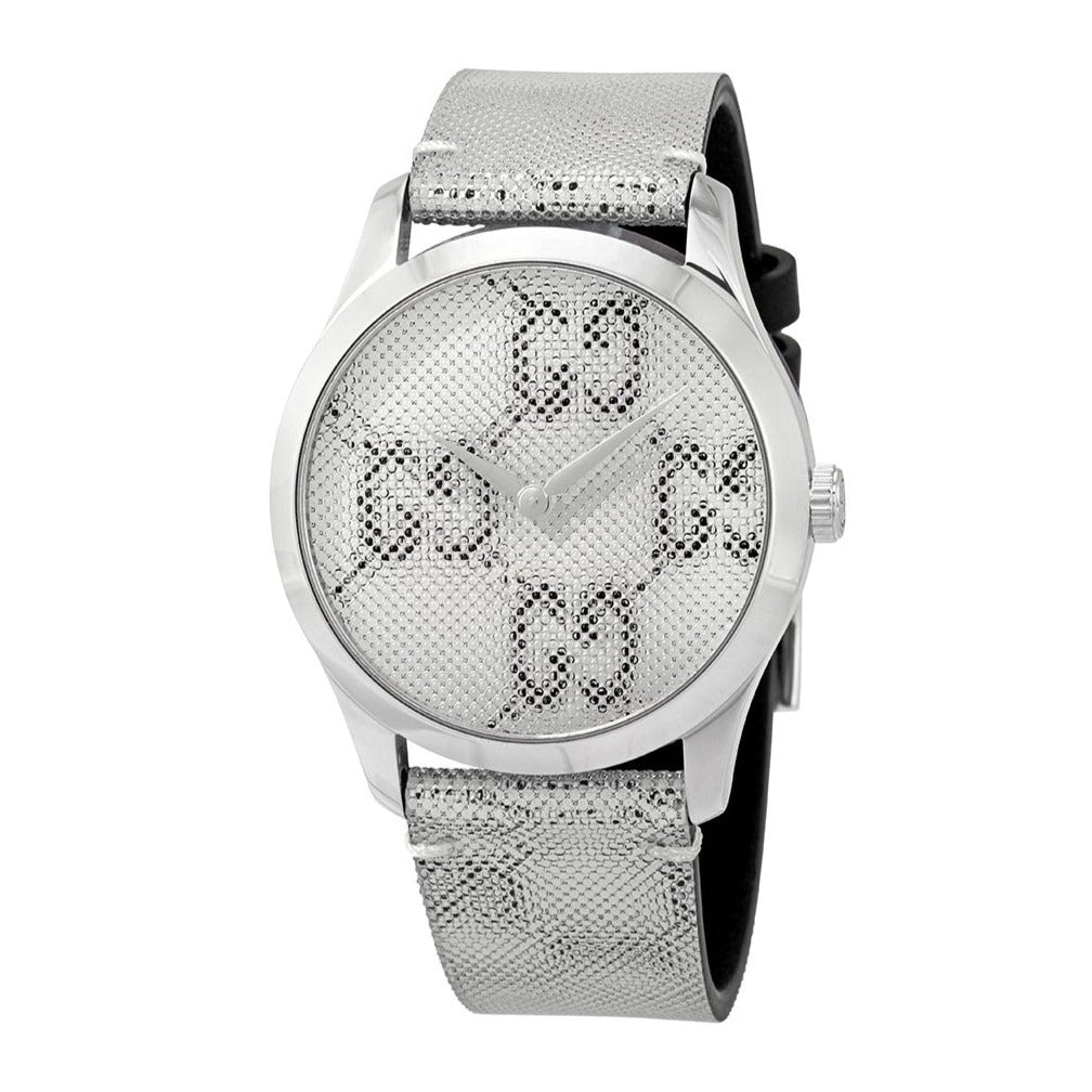 Shop Authentic Gucci G Timeless Quartz Grey Dial Grey Leather Strap Watch For Men - YA1264058 - Luxxuri