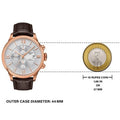 Shop Authentic Tissot Des Tourelles Chronograph Silver Dial Brown Leather Strap Watch For Men - T099.427.36.038.00 - Luxxuri