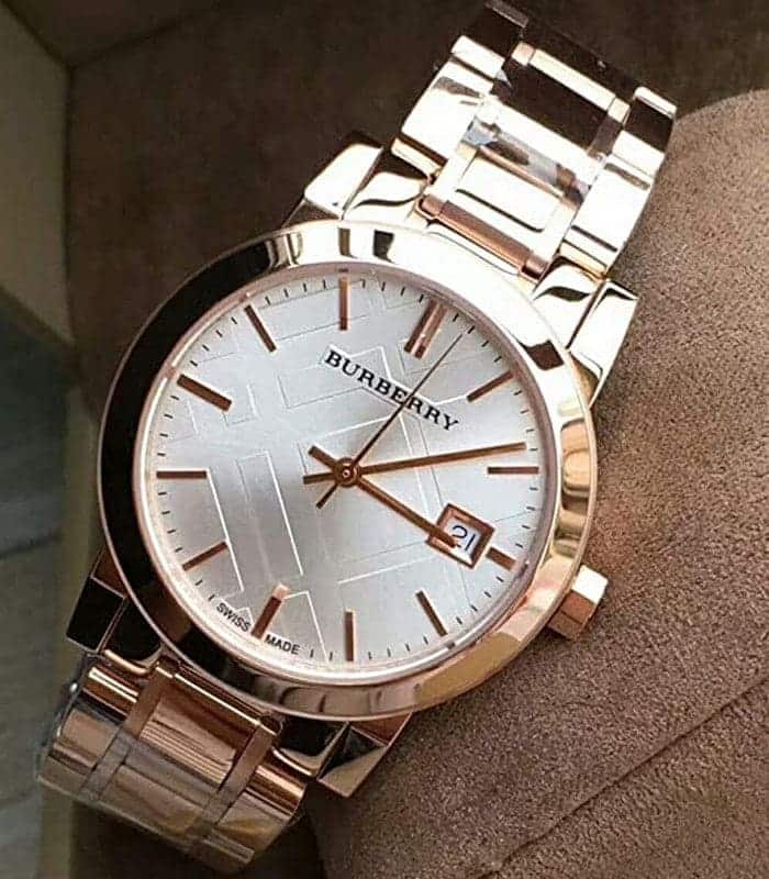 Shop Authentic Burberry The City White Dial Rose Gold Steel Strap Watch for Women - BU9004 - Luxxuri