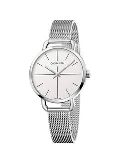Shop Authentic Calvin Klein Even White Dial Silver Mesh Bracelet Watch for Women - K7B23126 - Luxxuri