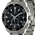 Shop Authentic Tag Heuer Aquaracer Quartz Chronograph Black Dial Silver Steel Strap Watch for Men - CAY111A.BA0927 - Luxxuri