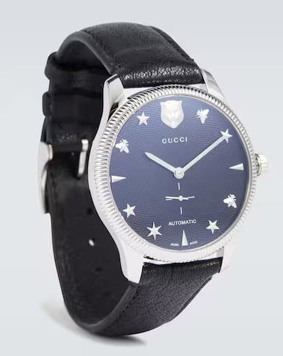 Shop Authentic Gucci G Timeless Automatic Blue Dial Black Leather Strap Watch For Men - YA126347 - Luxxuri