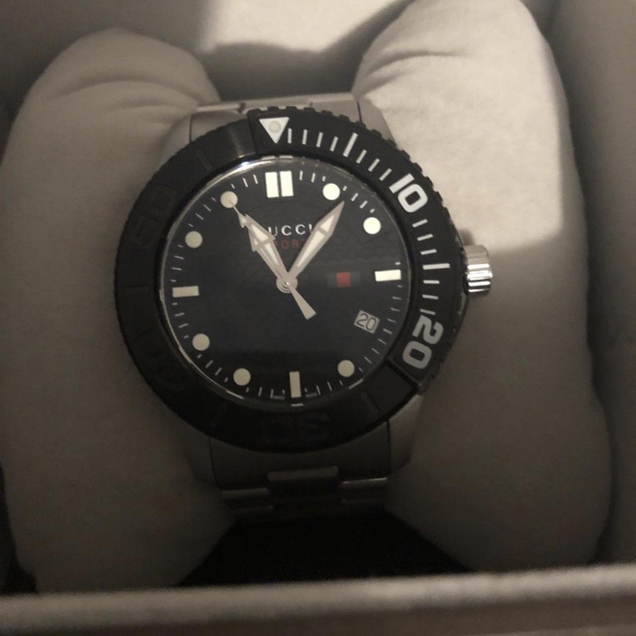Shop Authentic Gucci G Timeless Black Dial Silver Steel Strap Watch For Men - YA126249 - Luxxuri