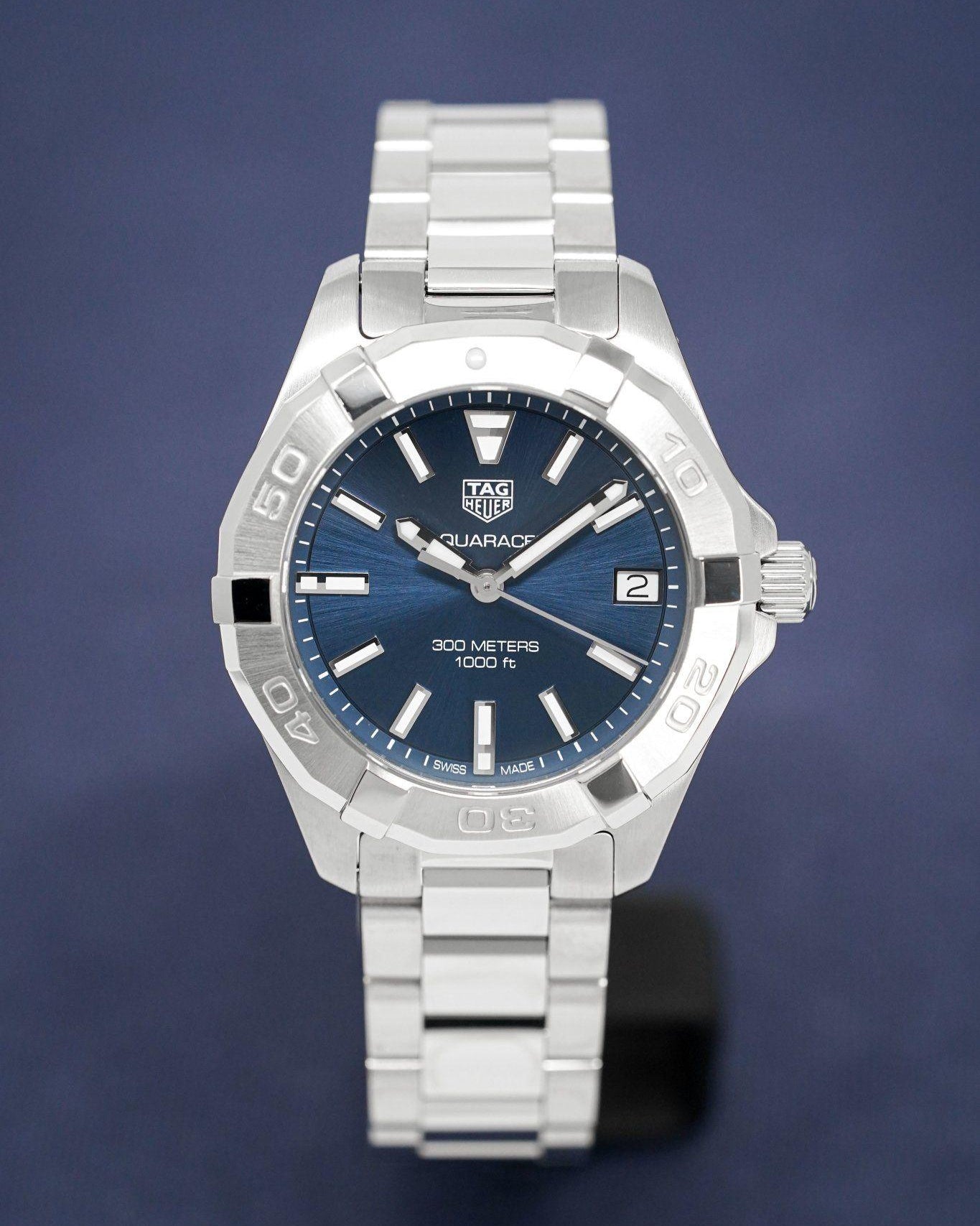 Tag Heuer Aquaracer Quartz Blue Dial Silver Steel Strap Watch for Women - WBD1312.BA0740