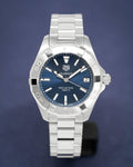 Shop Authentic Tag Heuer Aquaracer Quartz Blue Dial Silver Steel Strap Watch for Women - WBD1312.BA0740 - Luxxuri