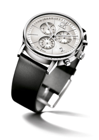 Shop Authentic Calvin Klein Post Minimal White Dial Black Leather Strap Watch for Men - K7627120 - Luxxuri