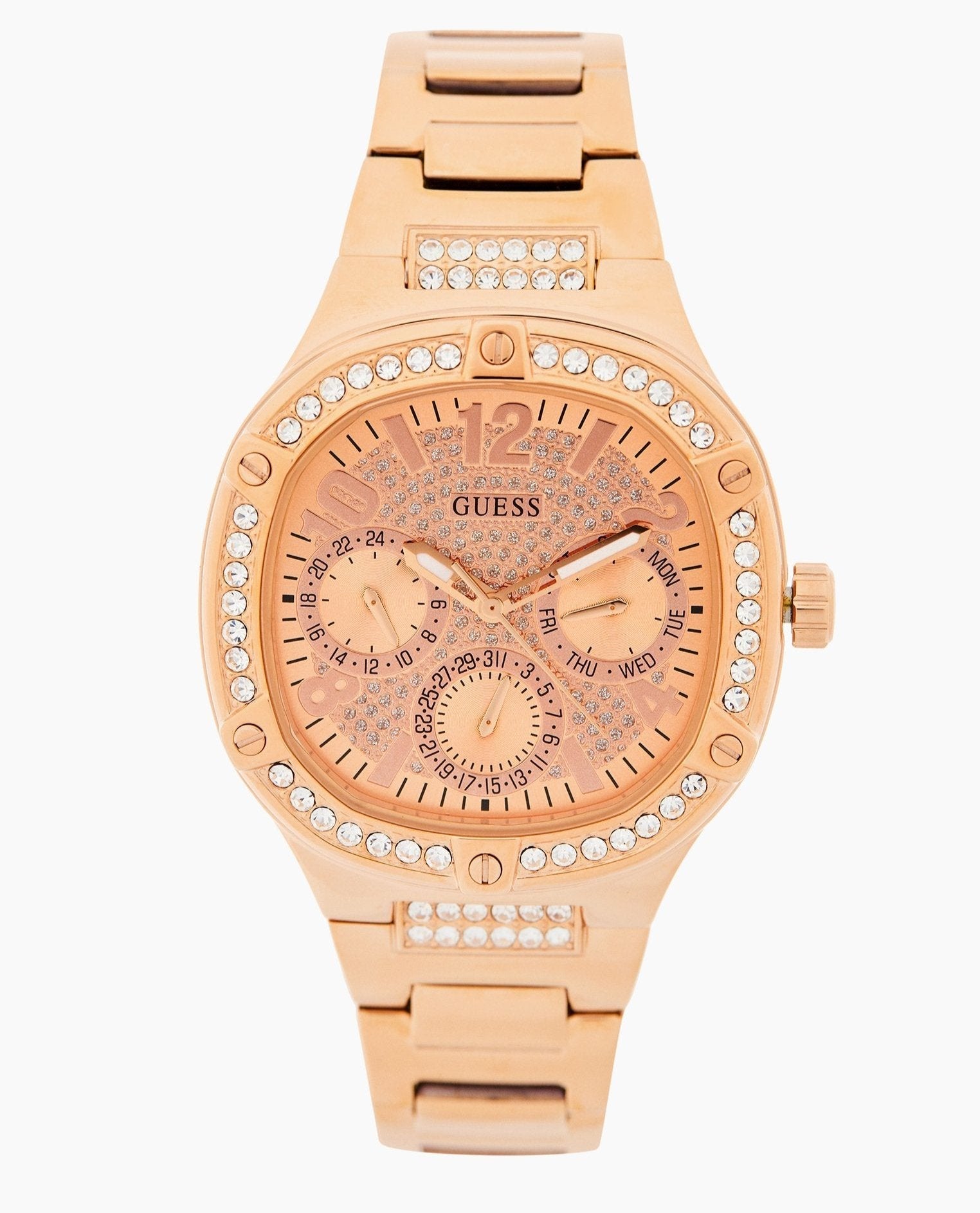 Shop Authentic Guess Duchees Quartz Rose Gold Dial Rose Gold Steel Strap Watch For Women - GW0558L3 - Luxxuri