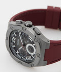 Shop Authentic Guess Headline Multifunction Grey Dial Burgundy Silicone Strap Watch For Men - GW0571G4 - Luxxuri