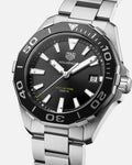 Shop Authentic Tag Heuer Aquaracer Black Dial Silver Steel Strap Watch for Men - WAY111A.BA0928 - Luxxuri