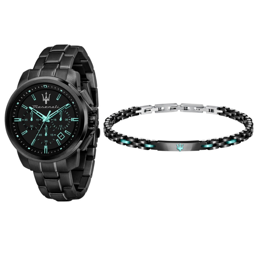 Shop Authentic Maserati Aqua Edition Quartz Precision Chronograph Black Dial Watch For Men - R8873644003 - Luxxuri