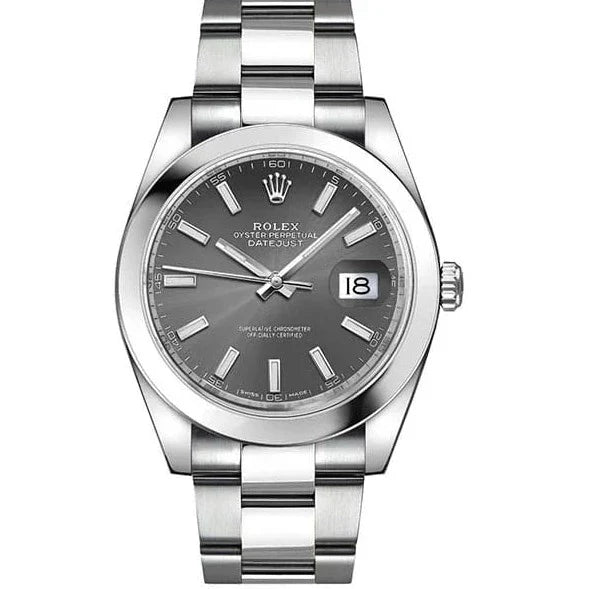 Rolex Datejust 41 Oyster Grey Dial Oystersteel Strap Watch for Men - M126300-0007