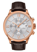 Shop Authentic Tissot Des Tourelles Chronograph Silver Dial Brown Leather Strap Watch For Men - T099.427.36.038.00 - Luxxuri