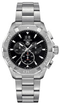 Shop Authentic Tag Heuer Aquaracer Chronograph Black Dial Silver Steel Strap Watch for Men - CAY1110.BA0927 - Luxxuri