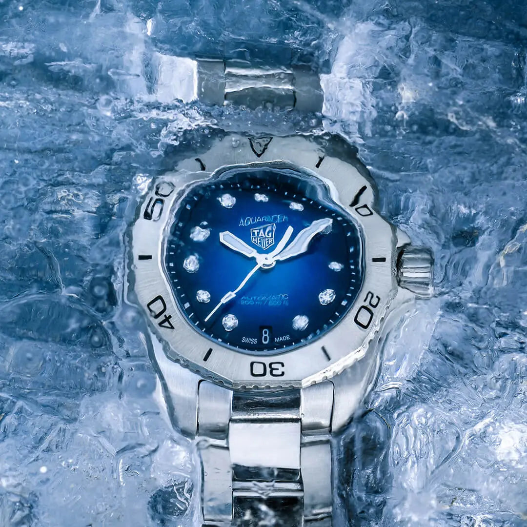 Shop Authentic Tag Heuer Aquaracer Professional 200 Automatic Diamond Blue Dial Silver Steel Strap Watch for Women - WBP2411.BA0622 - Luxxuri