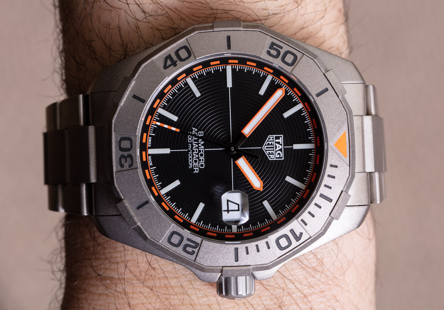 Shop Authentic Tag Heuer Aquaracer Calibre 5 Bamford Limited Edition Black Dial Grey Steel Strap Watch for Men - WAY208C.FC6383 - Luxxuri