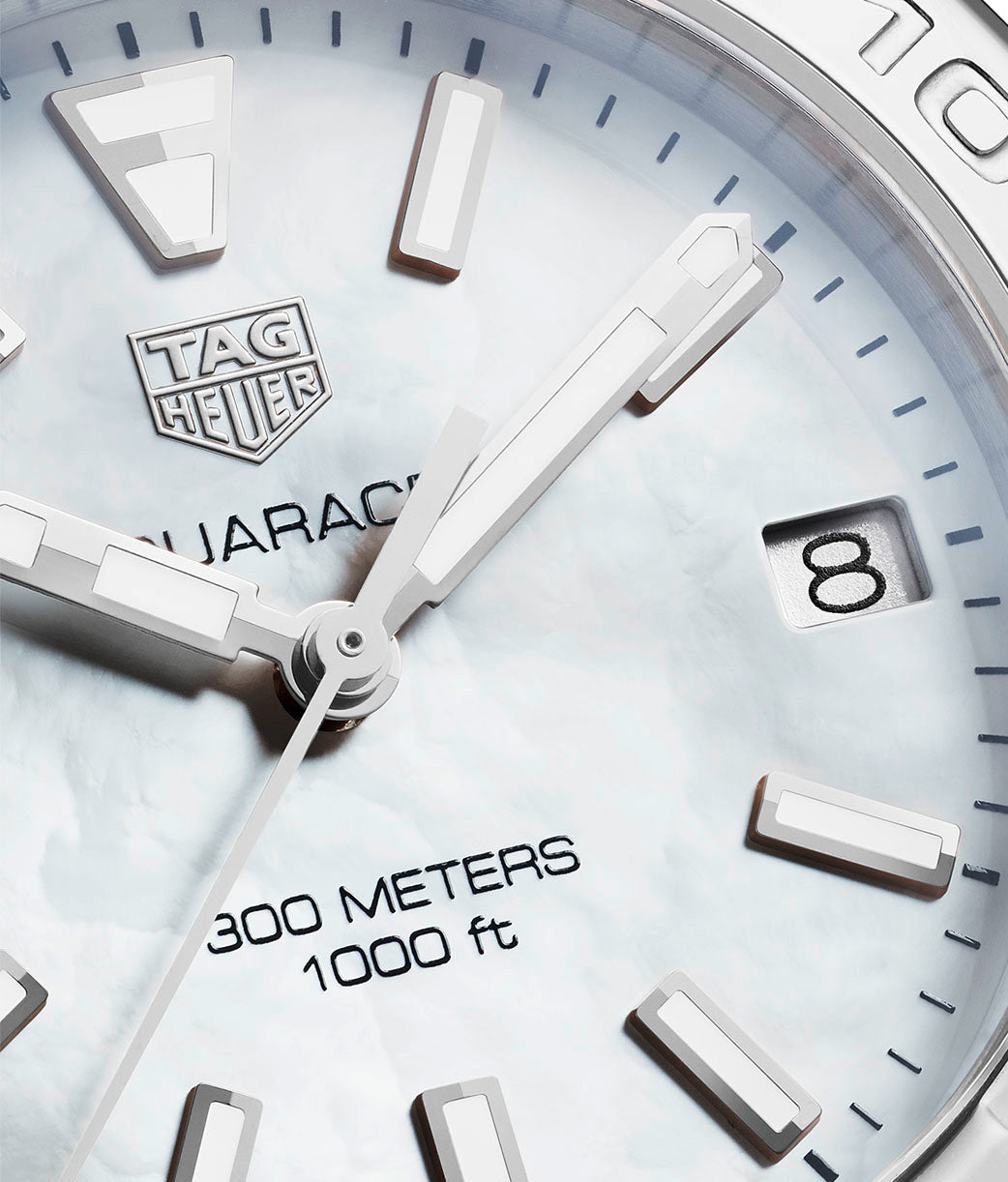Tag Heuer Aquaracer White Mother of Pearl Dial Silver Steel Strap Watch for Women - WBD1311.BA0740