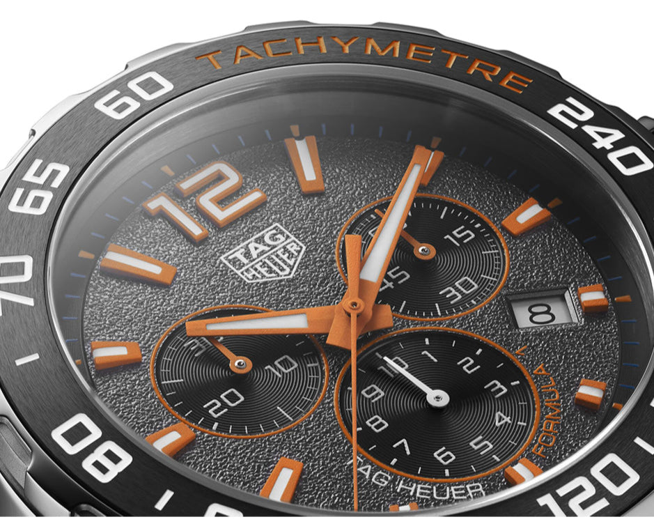 Tag Heuer Formula 1 Chronograph Ceramic Black Dial Silver Steel Strap Watch for Men - CAZ101AH.BA0842