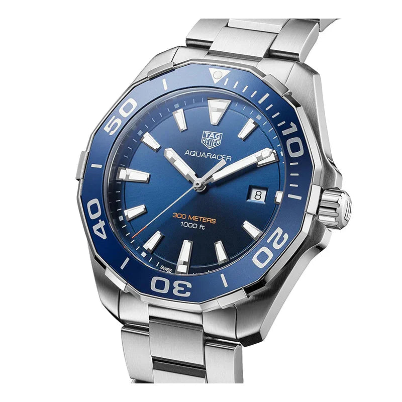 Shop Authentic Tag Heuer Aquaracer Blue Dial Silver Steel Strap Watch for Men - WAY101C.BA0746 - Luxxuri