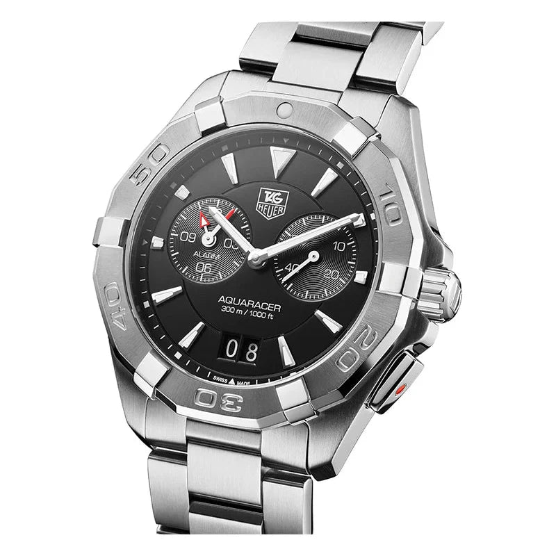 Shop Authentic Tag Heuer Aquaracer Quartz Black Dial Silver Steel Strap Watch for Men - WAY111Z.BA0928 - Luxxuri