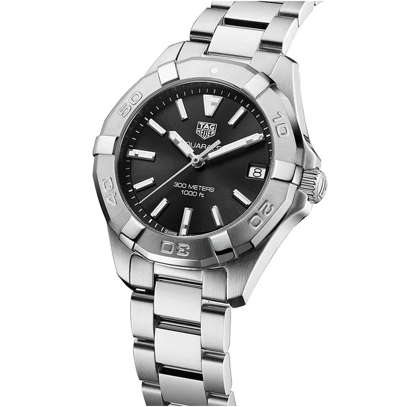 Tag Heuer Aquaracer Black Dial Silver Steel Strap Watch for Women - WBD1310.BA0740