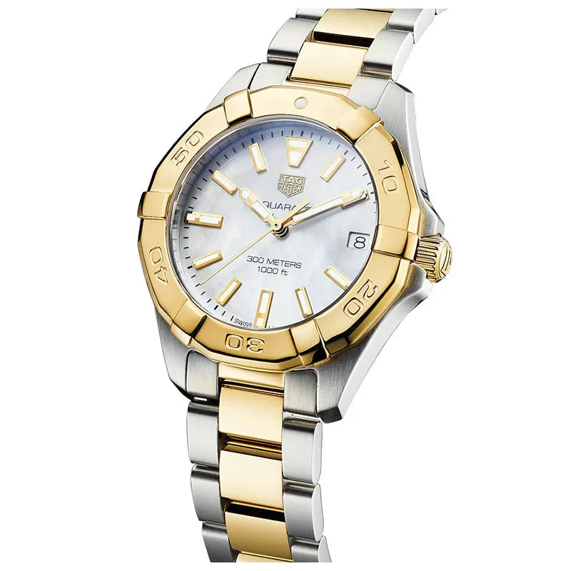 Tag Heuer Aquaracer Mother of Pearl Dial Two Tone Steel Strap Watch for Women - WBD1320.BB0320