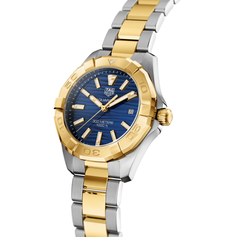 Shop Authentic Tag Heuer Aquaracer Blue Dial Two Tone Steel Strap Watch for Women - WBD1325.BB0320 - Luxxuri
